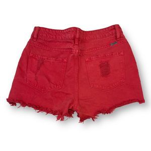 KanCan Red Distressed Jean Shorts Size Large